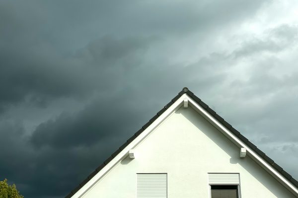 roof under gloomy skies